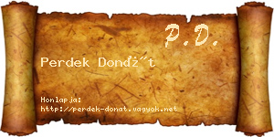Perdek Donát névjegykártya